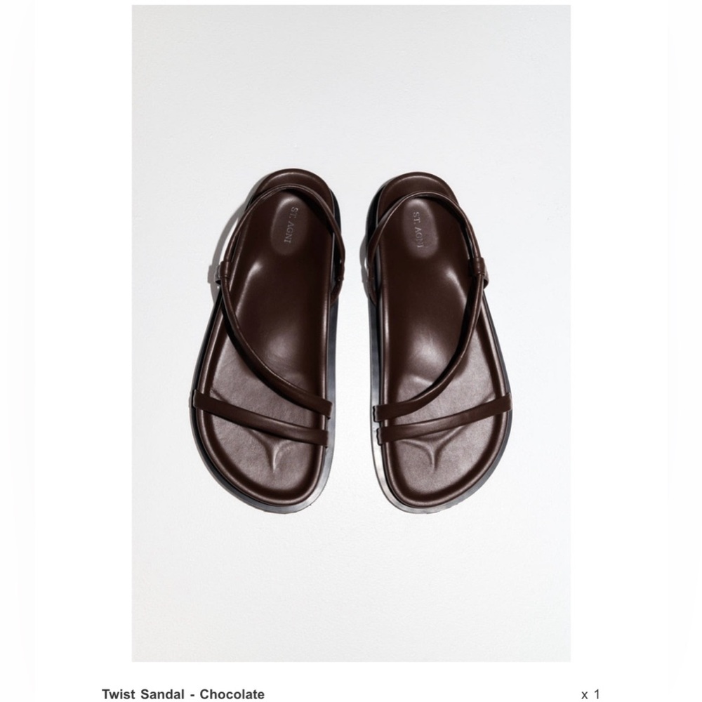 St. Agni Twist Sandal in Chocolate NIB, Size 36